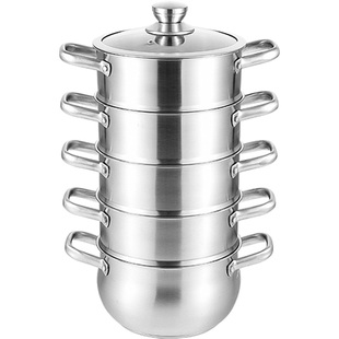 多层小蒸锅304不锈钢蒸笼电磁炉煤气灶通用蒸屉16/18/20/22/24cm