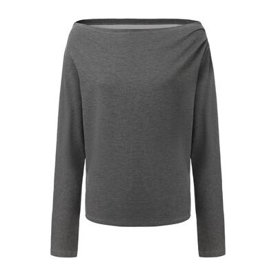 madeinormal X LOOKNOW设计师品牌2025年秋季新款捏褶斜肩卫衣女