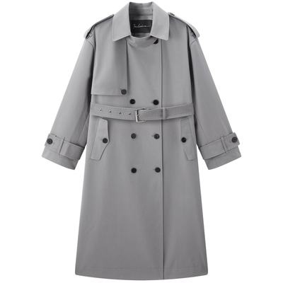 太平鸟大师系列高端通勤双排扣风衣外套女品质感A1BEF1396