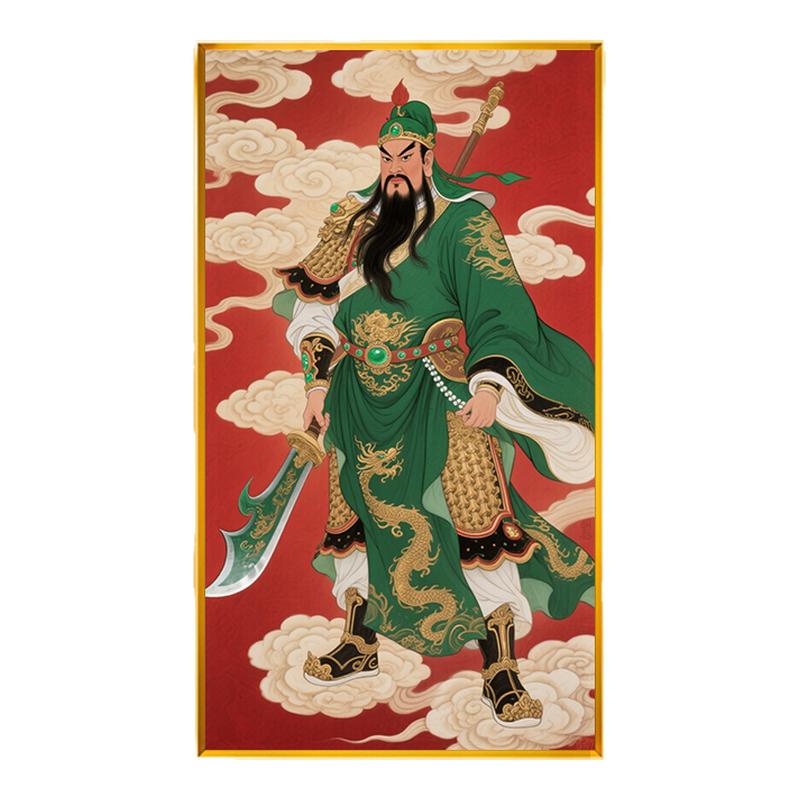 国风人物关公十字绣2026新款自己手工线绣武将招财关羽印花全绣