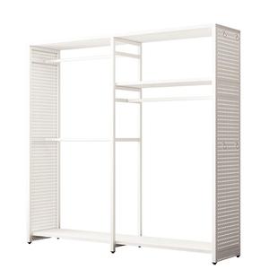 洞洞板简易衣柜家用卧室出租房用金属货架铁艺开放式带防尘帘衣橱