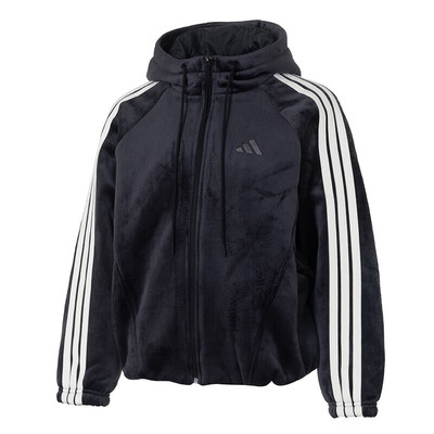 Adidas阿迪达斯25秋季新款女保暖运动连帽夹克外套KB7605/KB7606