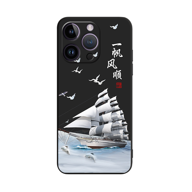 luckrider适用于苹果14pro新款彩绘Apple文字点缀iphone14pro手机软壳。爱疯14por硅胶a2892奢华pg14pr0防摔