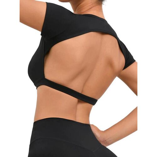 L 10796 Women's Hollow Back Fitness Tee 健身服 欧美风向跨境