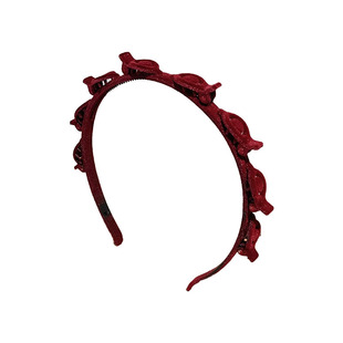 红色丝绒编发发箍女2025新款秋冬碎发整理神器头箍显脸小压发发卡