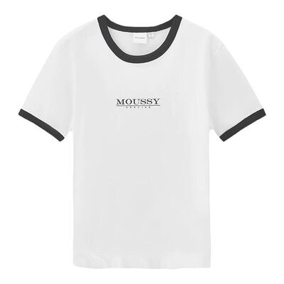 MOUSSY休闲LOGO刺绣多色短袖T恤