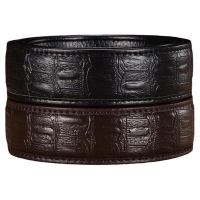 皮带男真皮不带头自动无头鳄鱼纹