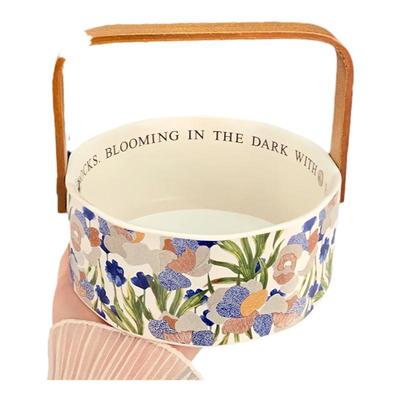 复古水彩画陶瓷提篮果篮