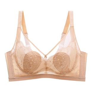 古今大胸显小舒适薄款内衣软钢圈支撑收副乳防下垂聚拢蕾丝文胸罩