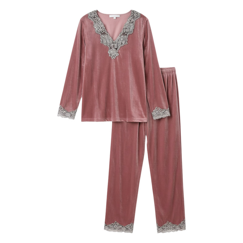 金丝绒睡衣女天鹅绒大码家居服