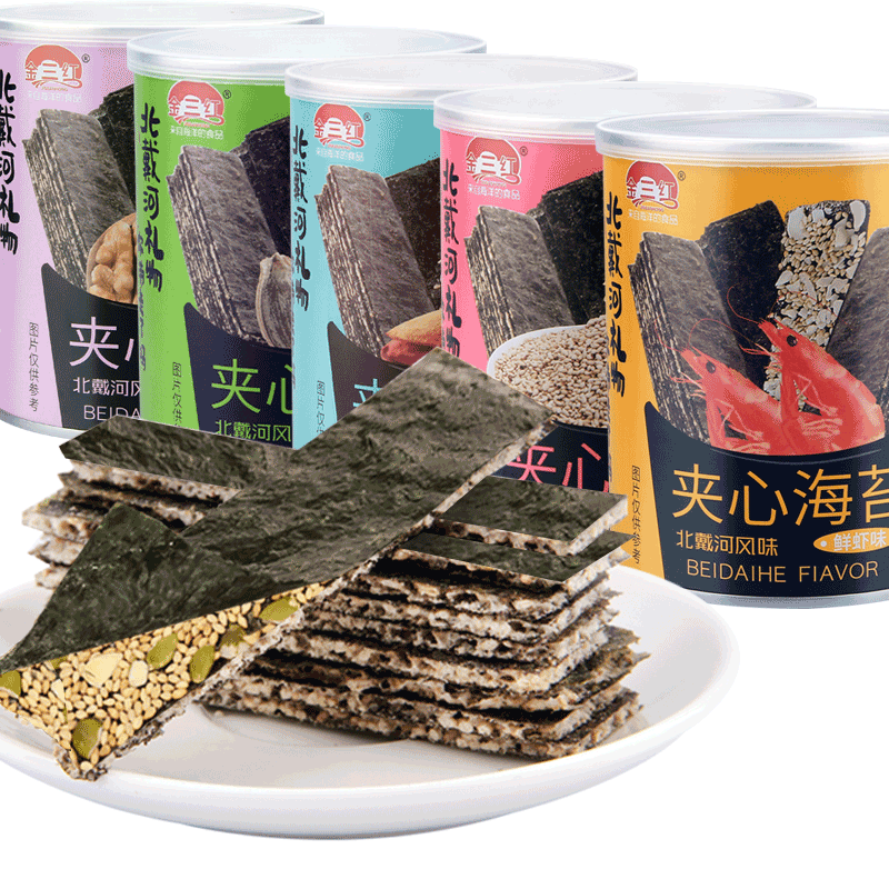 金三红北戴河特产芝麻夹心海苔