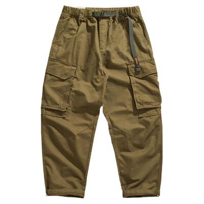 多口袋宽松直筒锥形工装裤