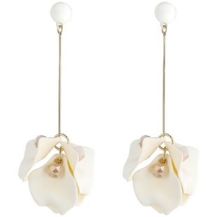 Social Talent桑蕾春暖花开系列栀子花语长款耳钉长耳环925银针