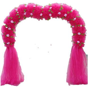 婚庆花门绢花拱门开业喜庆绢花拱门雪纱花门道具开业拱门喜庆花架