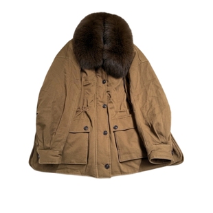 南油高端CICICOCO猫头鹰狐狸毛领腰抽绳羽绒服25冬新90白鹅绒外套