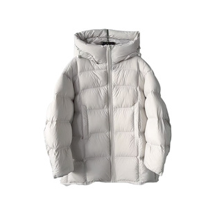 林子涵90白鸭绒连帽中长款羽绒服女冬季加厚保暖休闲时尚宽松外套