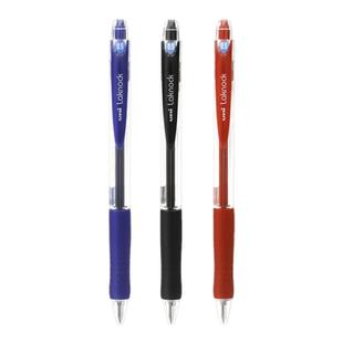 日本UNI三菱SN-100圆珠笔原子笔走珠笔按动式签字笔头红蓝黑色0.5mm学生用三色可选（替芯SA-5CN ）