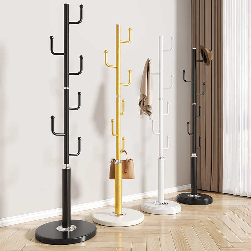 轻奢衣帽架落地家用卧室挂衣架客厅立式衣服收纳晾衣架单杆挂包架