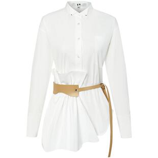 【韩雪同款】COMMEMOI吕燕设计师早春女装可拆卸褶裥拼接衬衫上衣