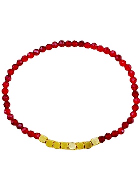 不掉色高级红色尖晶石手链