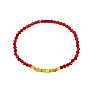 不掉色高级红色尖晶石串珠手链女轻奢高级气质财运新年本命年饰品