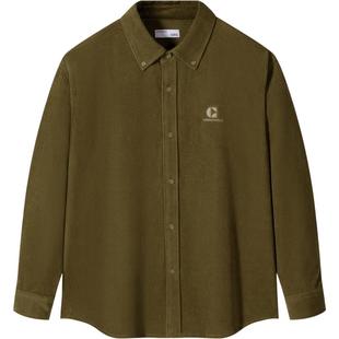 GXG男装 双色灯芯绒坑条面料宽松休闲长袖衬衫外套男 24秋季品