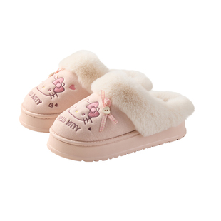 2025冬季新款HelloKitty拖鞋女室内增高棉鞋可外穿时尚百搭棉拖鞋