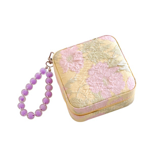 BLEU et ROSE【碎花控】原创复古提花首饰盒旅行便携双层收纳礼物