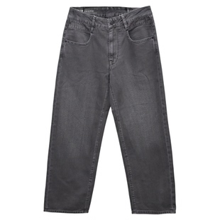 【仅2件】新款宽松直筒牛仔裤ABLE JEANS男裤黑灰色休闲春季长裤
