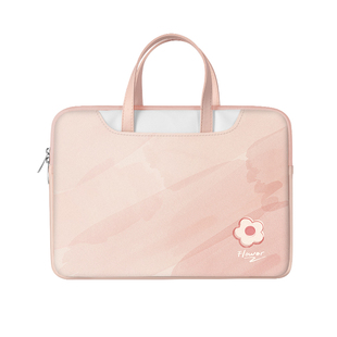 SUYA苏雅简约小花笔记本电脑包手提适用华为matebook14英寸苹果macbookair13女士联想小新惠普16保护套15点6