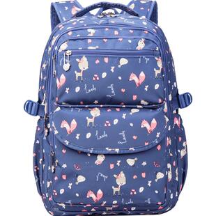 超轻卡拉羊双肩包女 3-6年级初中生高中生轻便大容量中学生书包女