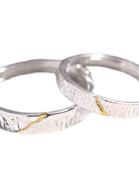 南巷忆人追光情侣足银对戒