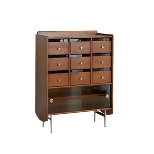 觅墨实木复古斗柜餐边柜客厅沙发收纳边柜电视柜卧室中古风九斗柜