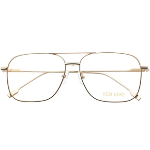 VEDI VERO眼镜框男女款近视金丝超轻方形飞行员双梁大脸眼镜架121