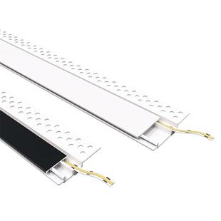 新型极窄内嵌金属发光铝合金踢脚线带LED灯预埋件贴脚线PVC地脚线