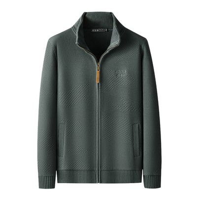 吉普加绒加厚毛衣男冬季拉链开衫