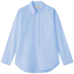 Marc O'Polo/MOP26春季新款品牌经典刺绣logo纯棉纯色长袖衬衫女