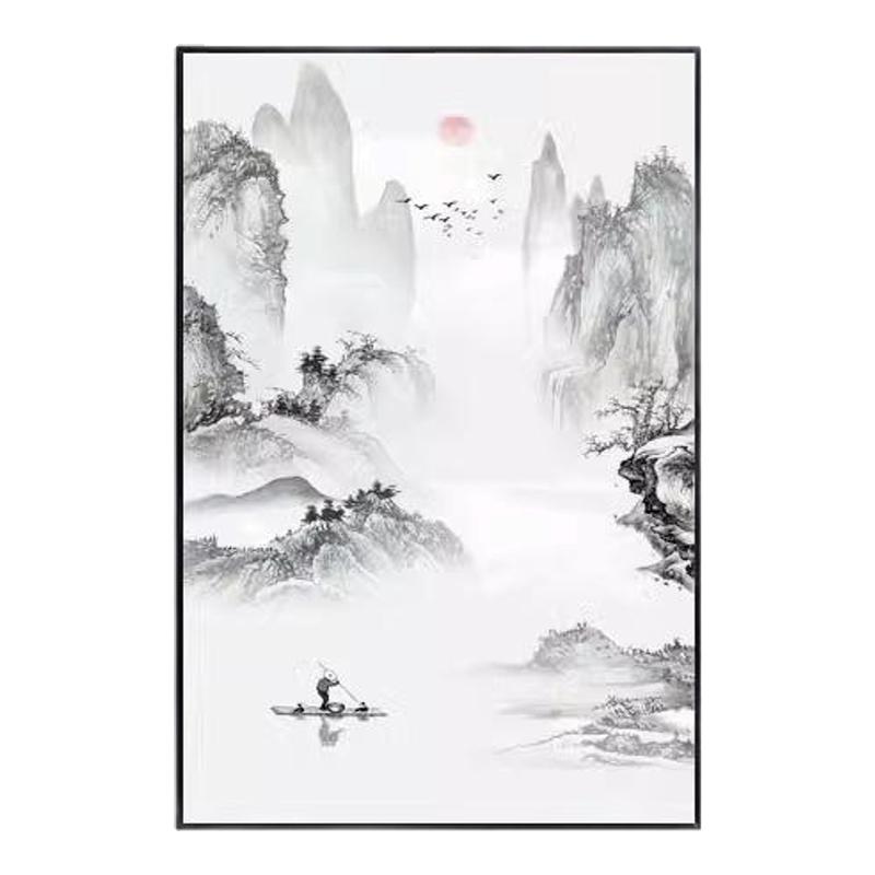 安然山水水墨画禅意装饰画包邮