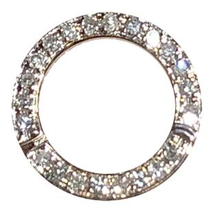 18K金圆圈钻石扣头镶嵌定制加工设计款吊坠项链手链圆形扣百搭