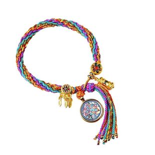 五台山藏式唐卡手绳手链本命年龙五爷文殊去霉运十二生肖守护吊坠