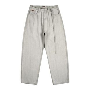 日系潮牌original vintage基础款通勤百搭水洗纯色宽松直筒牛仔裤