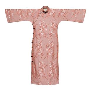 兰若晨曦丨一城风絮丨秋冬提花缎复古民国风全开襟盘扣古法旗袍裙