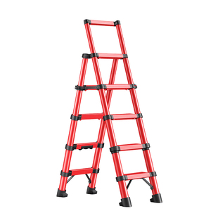 日本伸缩梯子家用铝合金折叠人字梯加厚多功能升降梯小型楼梯室内