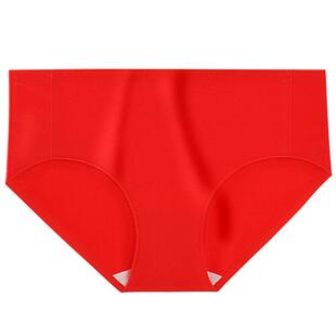 七匹狼女士纯棉鸿运本命年中高腰大红色棉氨内裤三角亲肤弹力结婚