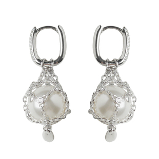 纯银网兜珍珠吊坠项链镶钻锆石项坠女款2025新款爆款吊坠颈链配饰