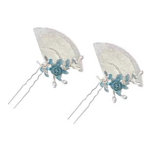 新中式古风扇形发簪精致轻奢高级感结婚敬酒服步摇簪子旗袍发饰女