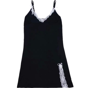 RESISTU 带胸垫显身材 纯棉吊带私房性感蕾丝睡衣睡裙女夏季薄款