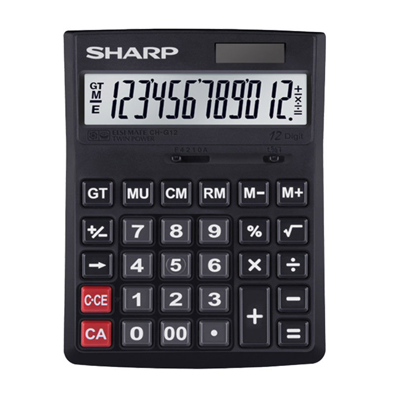 SHARP夏普CH-G12计算器大屏幕太阳能电池财务会计商务办公计算机