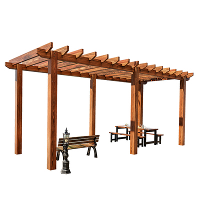 公园葡萄架定制防腐木长廊市政