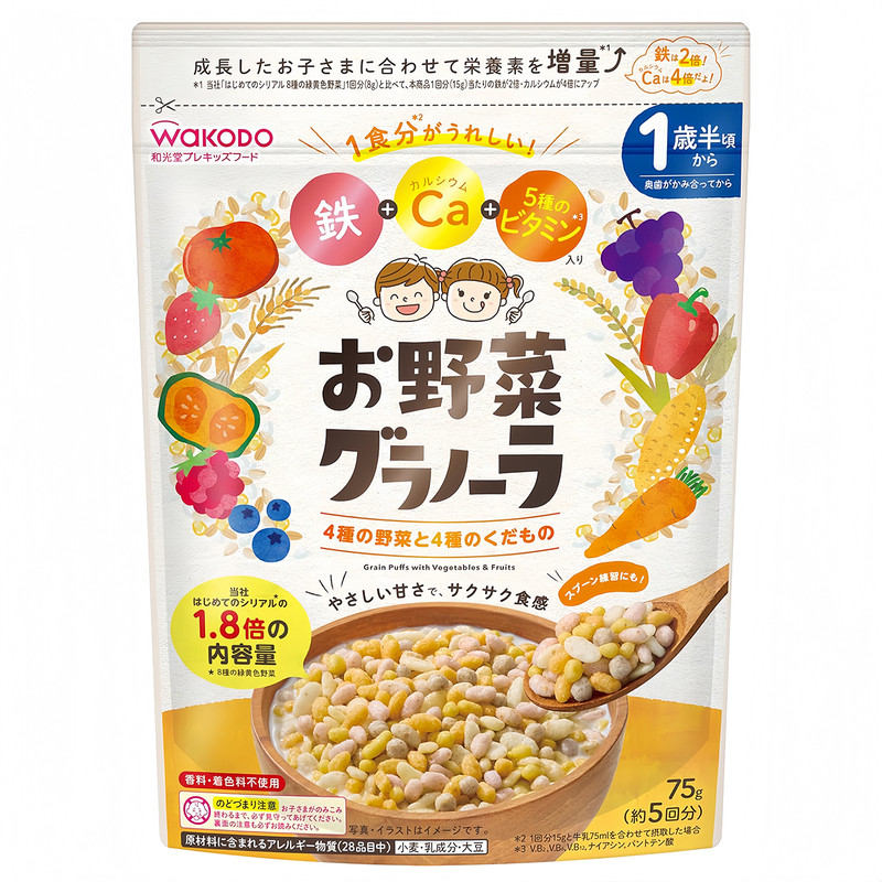 日本和光堂宝宝蔬果麦片1岁半+